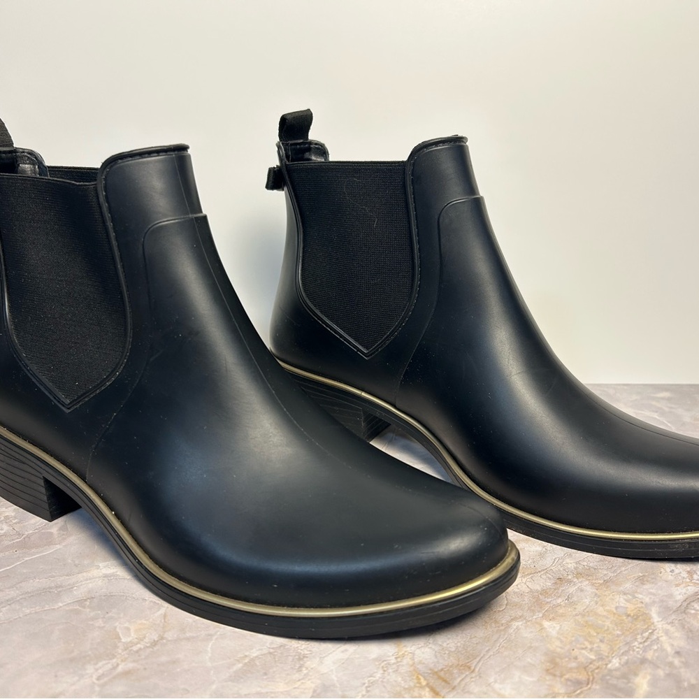 Kate Spade Elegant Black Ankle Rain Boots Size 11